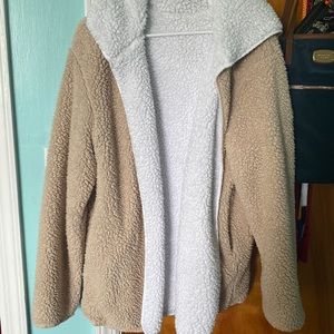 Reversible Sherpa/Bear Coat with Hood